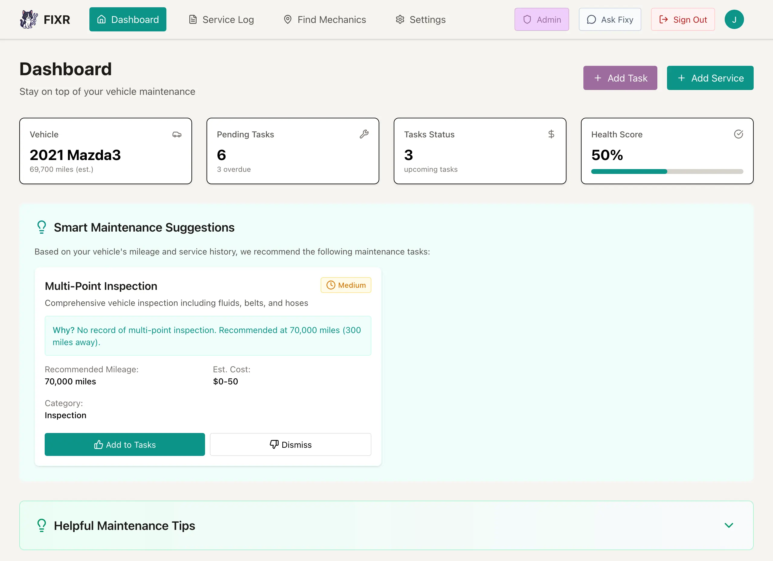 Fixr - Vehicle Maintenance Tracker
