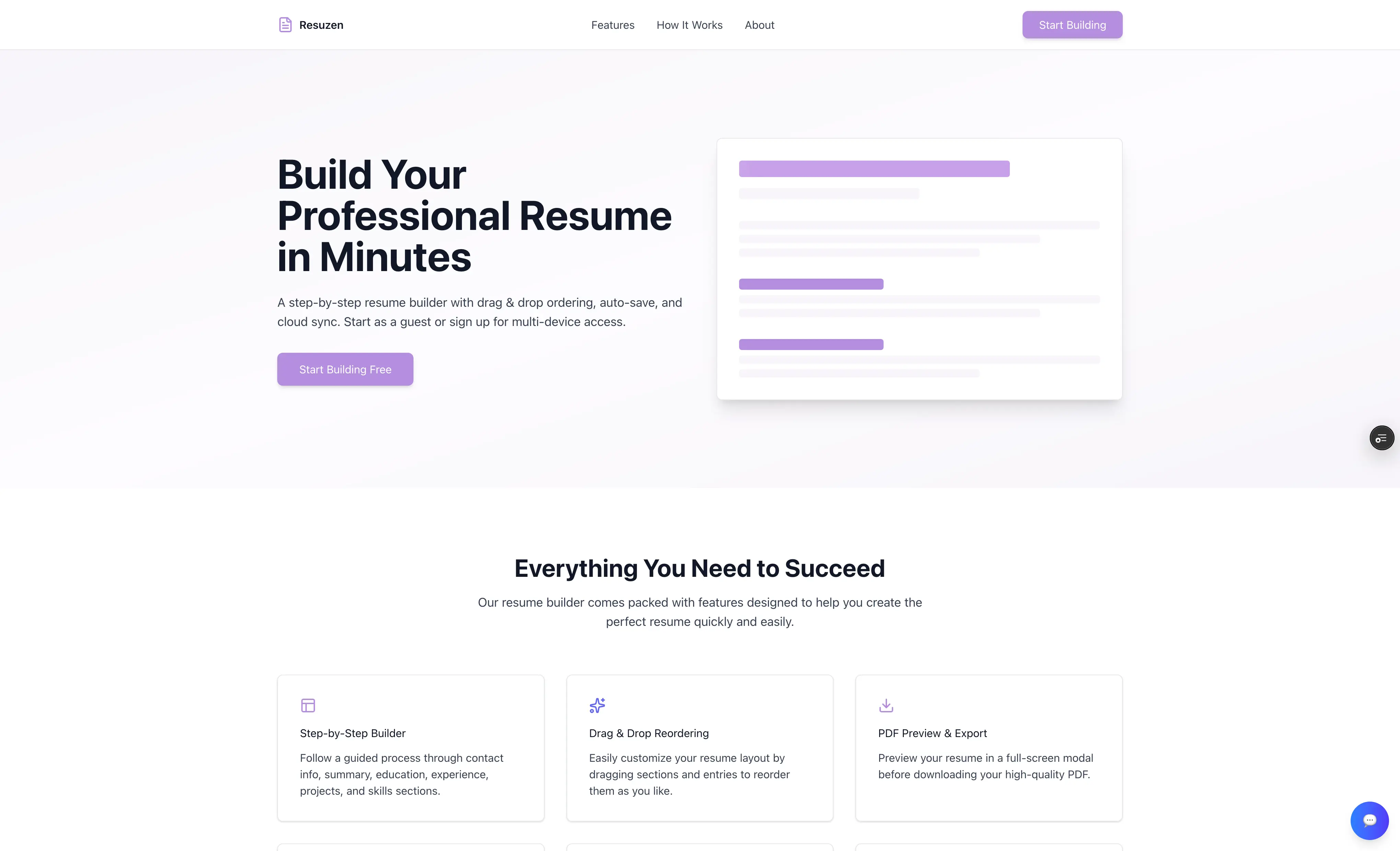 Resuzen - Resume Builder